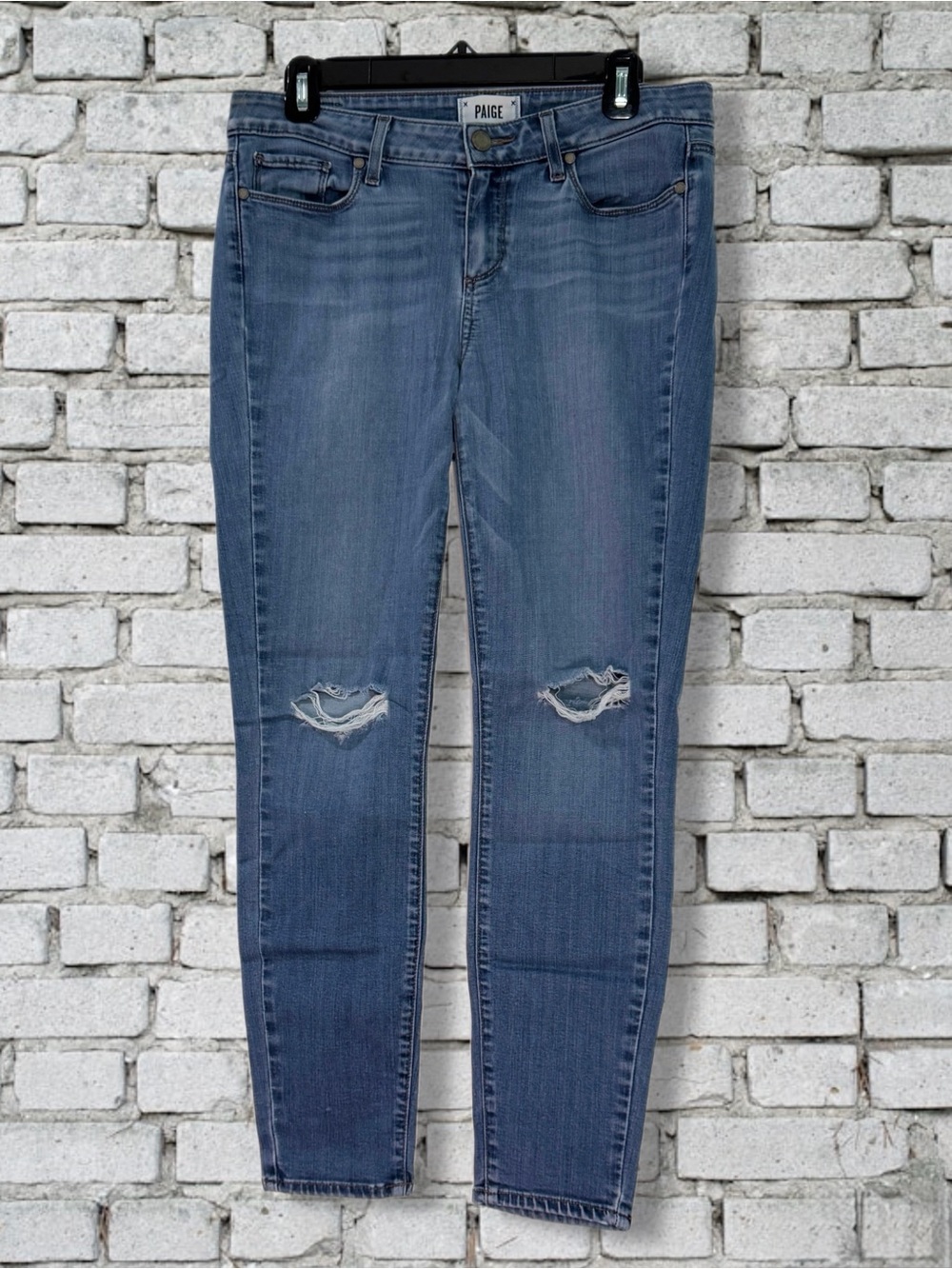 Women’s Paige Denim Verdugo Ankle Distressed Skinny Jeans Size 29